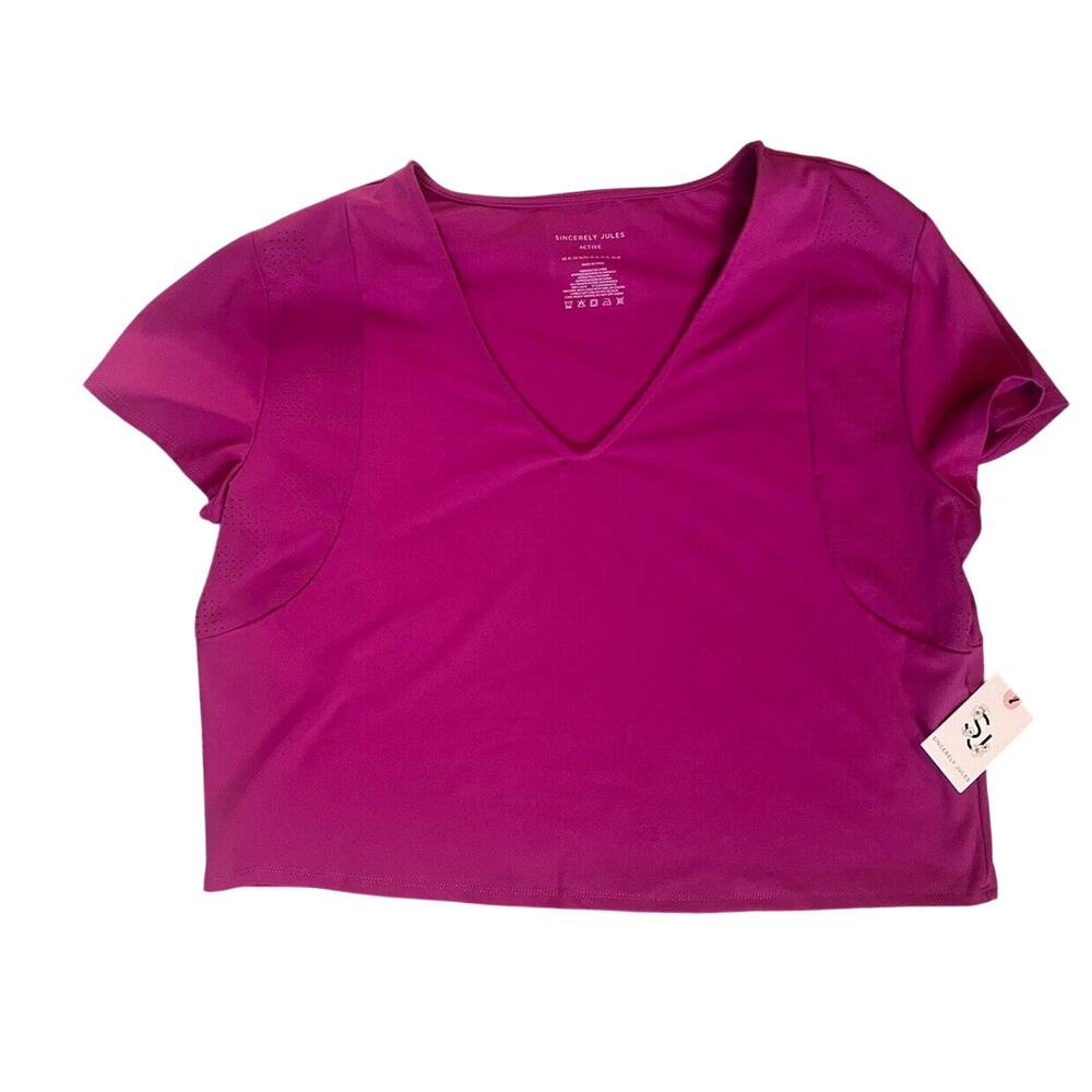 Sincerely Jules Shirt Womens XL NEW Short Sleeve Workout Gym Yoga Casual Tee